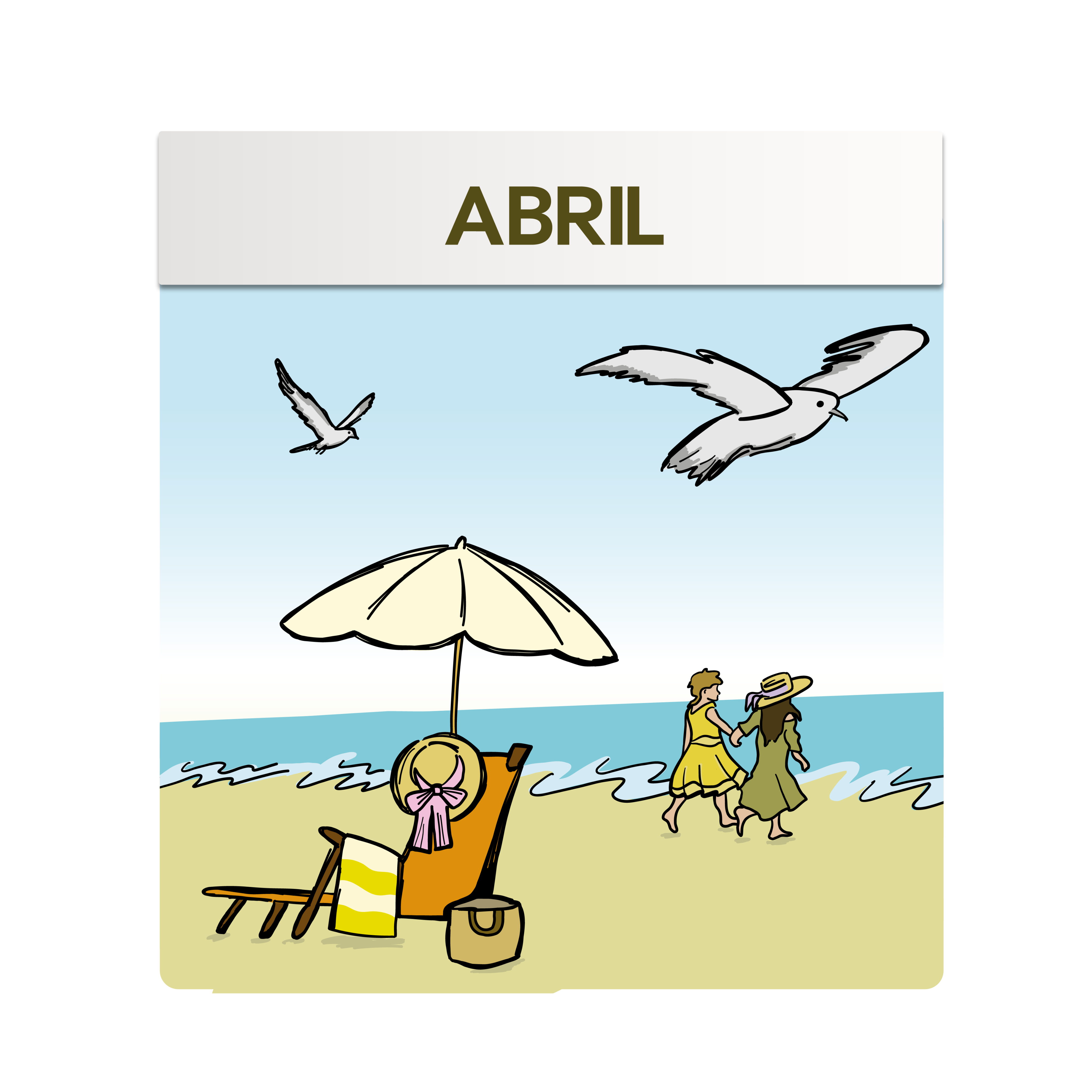 Ilustración de Semana Santa en la playa